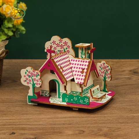 Đồ chơi lắp ráp gỗ 3D Mô hình American Dream Cottage