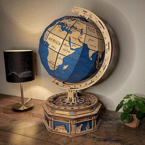 Đồ chơi Lắp ráp gỗ 3D Mô hình Cơ động học Quả Địa Cầu The Global ST002 - Not Specified