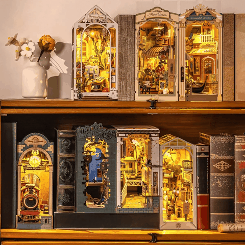 [BẢN QUỐC TẾ TIẾNG ANH] Mô hình nhà DIY Doll House Stories in Books TGB01 - TGB06 Book Nook Robotime Floral Corner