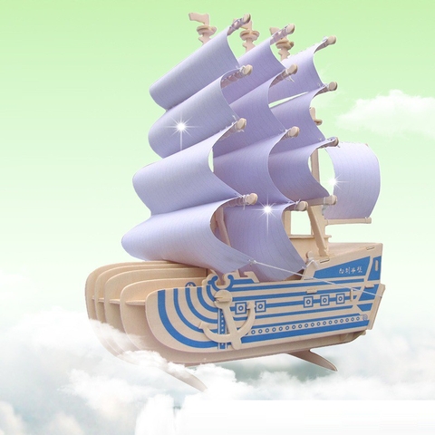 Đồ chơi lắp ráp gỗ 3D Mô hình Tàu Moby Dick Râu Trắng OnePiece