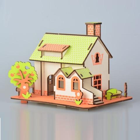 Đồ chơi lắp ráp gỗ 3D Mô hình Green Apple Fairy Land