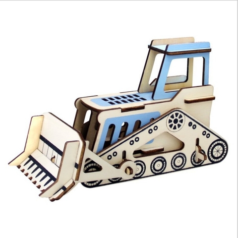 Đồ chơi lắp ráp gỗ 3D Mô hình Máy Ủi Bulldozer Laser LC-P469
