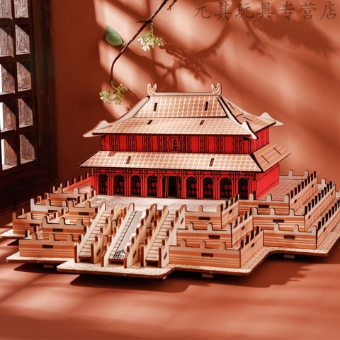 Đồ chơi lắp ráp gỗ 3D Mô hình Thái Hòa điện Tử Cấm Thành HG-F020 - Tặng kèm đèn LED