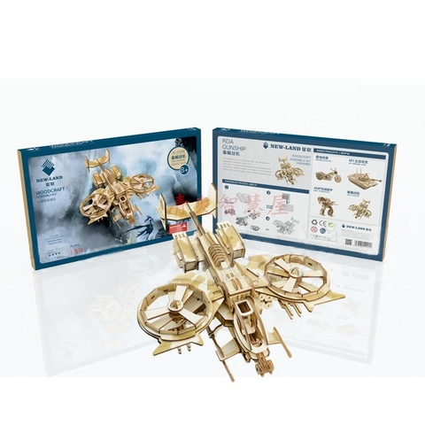 Đồ chơi lắp ghép gỗ 3D Mô hình Máy bay Chiến đấu Bọ cạp XC-G008 Laser