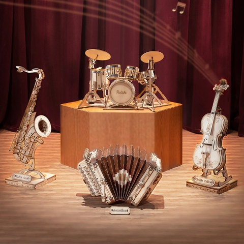 [BẢN XUẤT KHẨU TIẾNG ANH] Đồ chơi lắp ghép gỗ 3D Mô hình Nhạc cụ Robotime Music Instrument TG309 - TG411