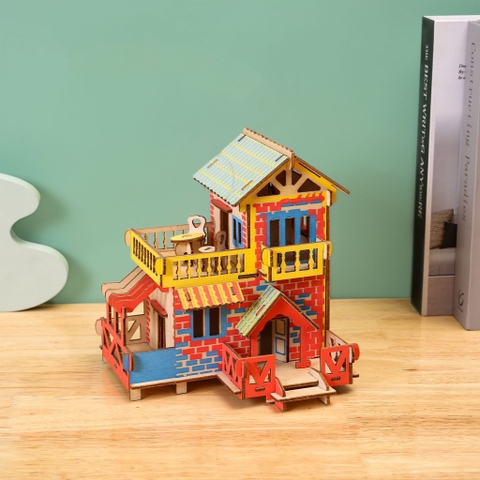 Đồ chơi lắp ráp gỗ 3D Mô hình Nhà gỗ Country Cottage TB-C009