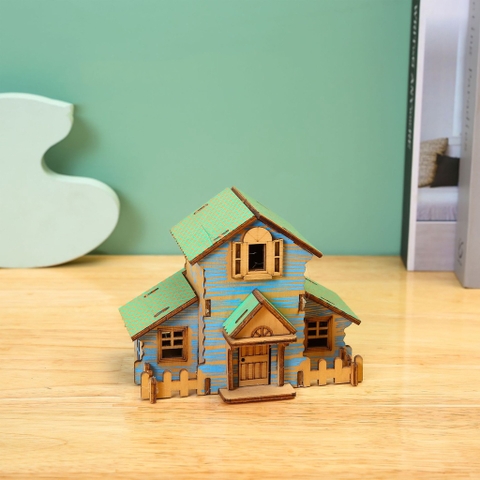 Đồ chơi lắp ráp gỗ 3D Mô hình Forest Cottage Laser