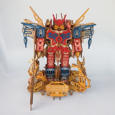 Đồ chơi lắp ráp gỗ 3D Mô hình Robot Transformers BZQ-042 Laser