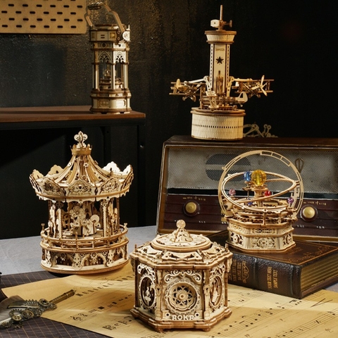 [Hàng Quốc tế Tiếng Anh] Mô hình Hộp nhạc Music Box AMK41 - AMK62 Robotime