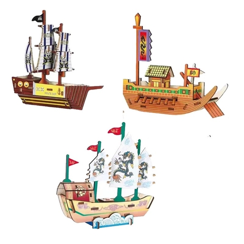Đồ chơi lắp ghép gỗ 3D Mô hình Thuyền buồm Mini