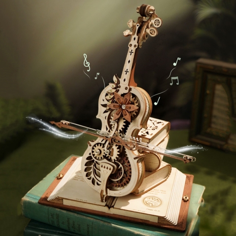 Mô hình Hộp nhạc Đàn Cello Thần Kỳ Magic Cello AMK63 Music Box Robotime