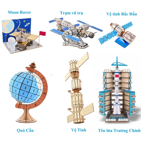 Đồ chơi lắp ghép gỗ 3D Mô hình Khám phá Vũ Trụ Laser Vệ tinh Bắc Đẩu