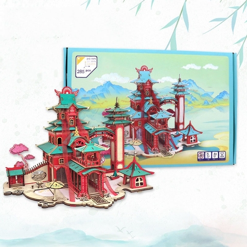 Đồ chơi lắp ghép gỗ 3D Mô hình Castle in the Sky - Fantasy Laser