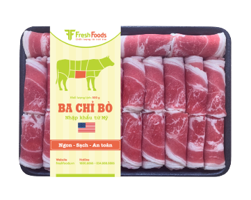Ba chỉ bò Mỹ cắt lát