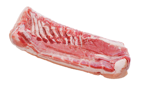 Pork belly sheet ribbed rind-on
