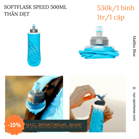 Bình mềm HydraPak SoftFlask Speed 500ml 2026 Thân dẹt