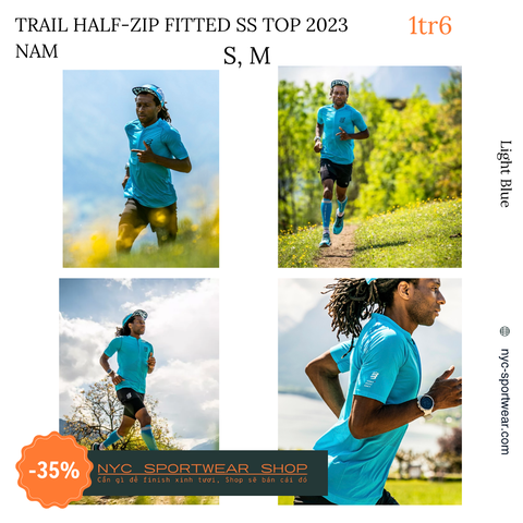Áo chạy trail Compressport Trail Half-Zip Fitted SS Top (Nam)