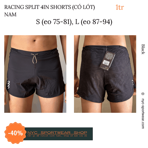Quần Compressport Racing Split Short with Inner Brief - Bản có lót trong (Nam)