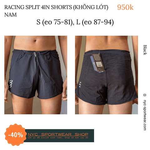 Quần Compressport Racing Split Short without Inner Brief - Bản không có lót trong (Nam)