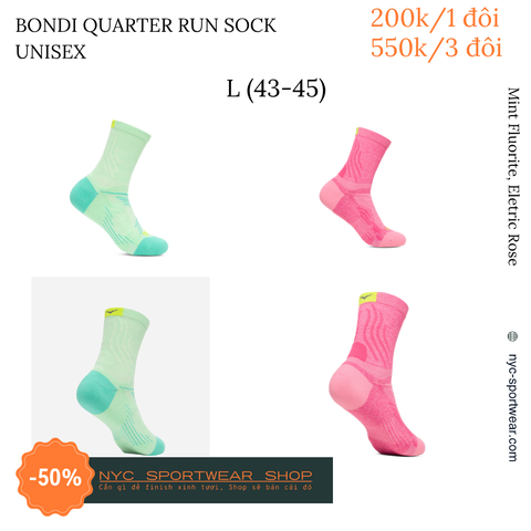 Tất cổ vừa Hoka Bondi Quarter Run Socks