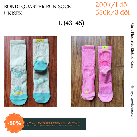 Tất cổ vừa Hoka Bondi Quarter Run Socks