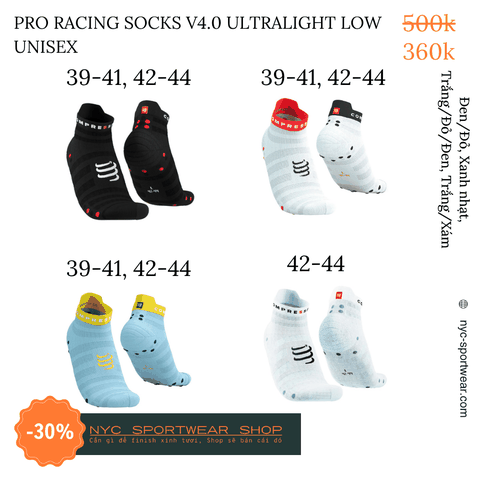 Tất cổ ngắn Compressport Pro Racing Socks v4.0 Ultralight Low (Unisex)
