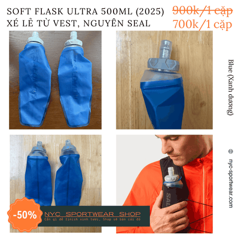 Bình mềm Salomon Soft Flask Ultra 500ml (1 cặp) - Blue (Xanh)