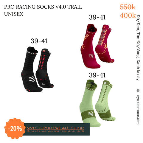 Tất chạy địa hình Compressport Pro Racing Socks V4.0 Trail (Unisex)