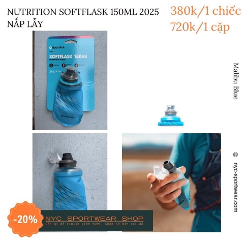 Bình mềm Hydrapak Nutrition Softflask 2025 (Nắp lẫy)