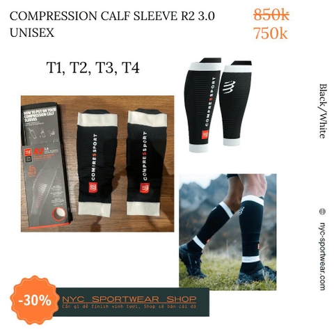 Bó bắp chân Compressport R2 3.0 Compression Calf Sleeve