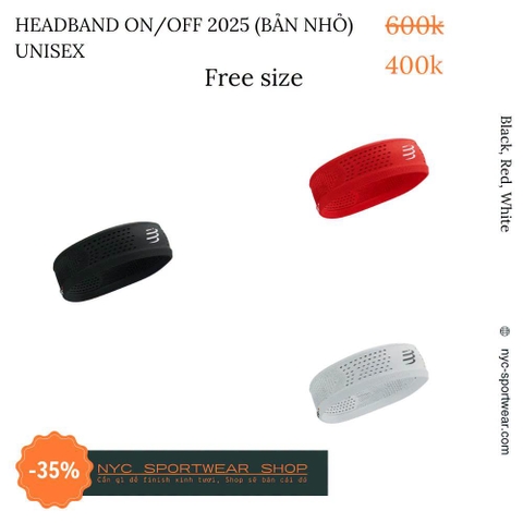 Đai đội đầu bản nhỏ Compressport Thin Headband On/Off (Unisex)