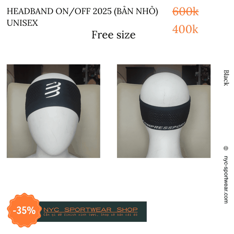 Đai đội đầu bản nhỏ Compressport Thin Headband On/Off (Unisex)