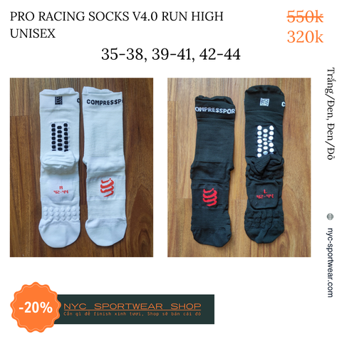 Tất cổ cao Compressport Pro Racing Socks v4.0 Run High (Unisex)