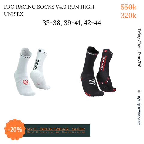 Tất cổ cao Compressport Pro Racing Socks v4.0 Run High (Unisex)