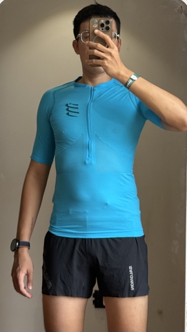 Áo chạy trail Compressport Trail Half-Zip Fitted SS Top (Nam)