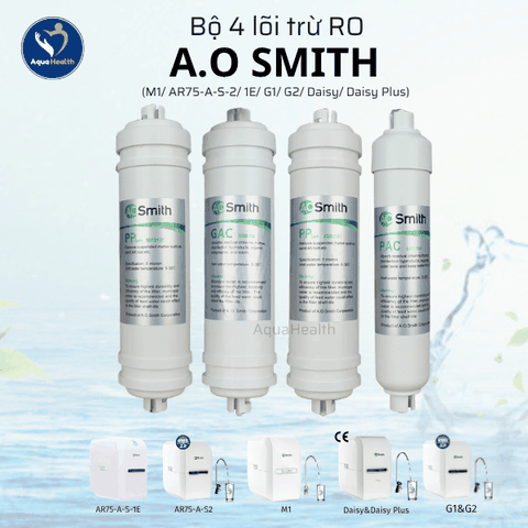 Bộ 5 Lõi Lọc Nước A.O Smith (M1/ AR75-A-S-2/ 1E/ G1/ G2/ Daisy/ Daisy Plus)