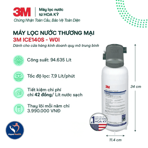 Máy Lọc Nước 3M ICE140S-WOI – Hiệu Suất Lọc Vượt Trội