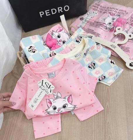 SET 2 BỘ COTTON MICKEY, MÈO NƠ NỔI – BÉ GÁI SIÊU XINH