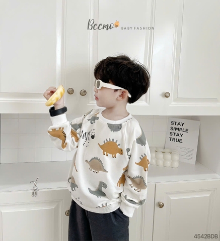 BEEMO_SET NỈ DA CÁ IN TRÀN KHỦNG LONG CHO BÉ TRAI – DỄ THƯƠNG VÀ ẤM ÁP