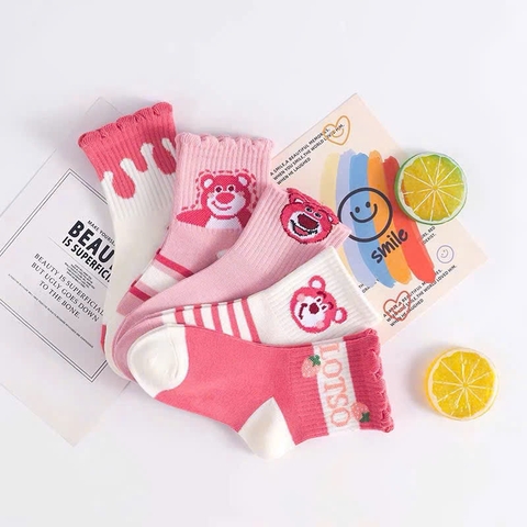 SET 5 ĐÔI TẤT GẤU DÂU CỰC YÊU CHO BÉ TRAI GÁI