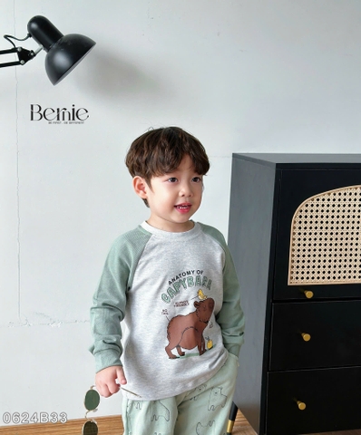 BERNIE_BỘ DA CÁ DÀI TAY CAPYBARA CHO BÉ TRAI SIÊU ĐÁNG YÊU