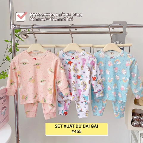 Lynhkids _SET 3 BỘ XUẤT DƯ DÀI TAY BÉ GÁI SIÊU XINH