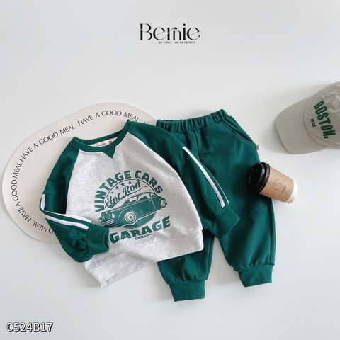 BERNIE_BỘ DÀI TAY VINTAGE CARS CHO BÉ TRAI