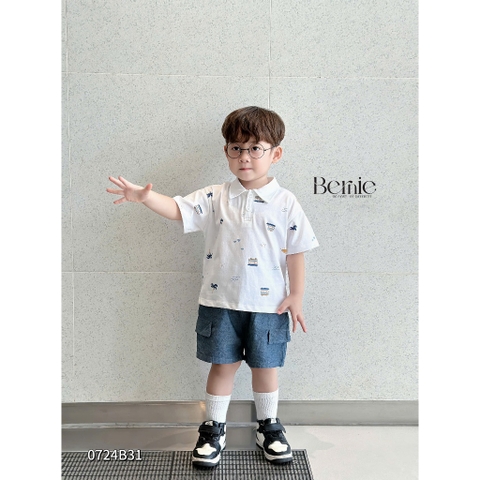 BERNIE_SET POLO HOA TIẾT IN TRÀN SUMMER BÉ TRAI