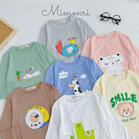 ÁO DÀI TAY HOẠT HÌNH CHẤT THUN LẠNH CHO BÉ