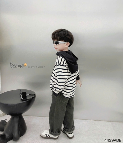 BEEMO_ÁO HOODIE KẺ NGANG CHO BÉ TRAI