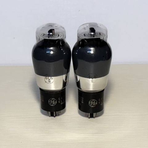 Bóng Đèn 6L6G. 2 Rare 6L6G GE Vacuum Tube Black Glass Black Plate