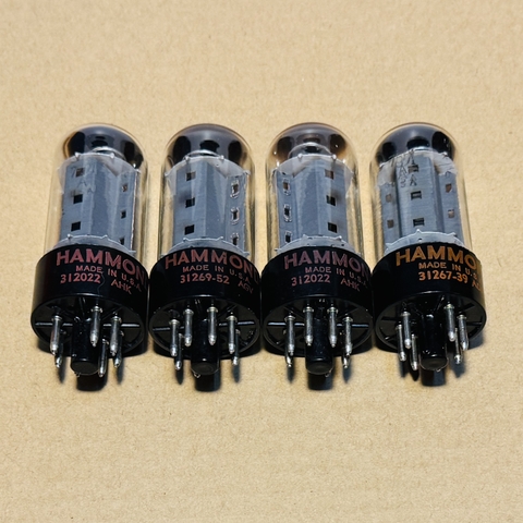 Set of four HAMMOND 7591 power tubes made in the USA