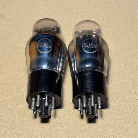 2Pc Vissaux L63 6J5G Grey Glass Foil Getter Vacuum Tube Valve Made in France