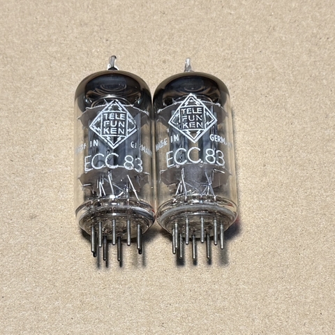 2Pc Telefunken ECC83 12AX7 Long Plate 17mm Test Strong (LC54)